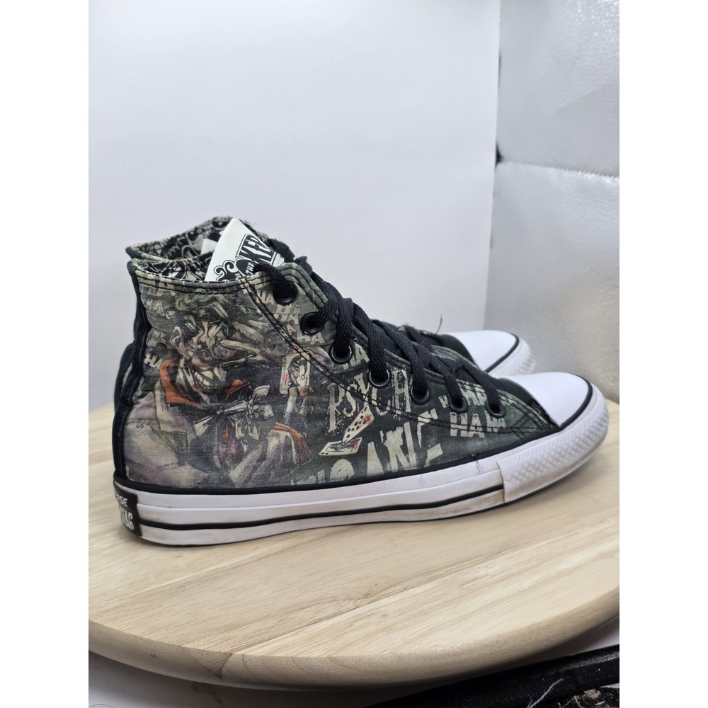 Womens Sz 8 Converse Chuck Taylor All Star Hi DC Comics The Joker Laugh  154789c - Picture 3 of 10